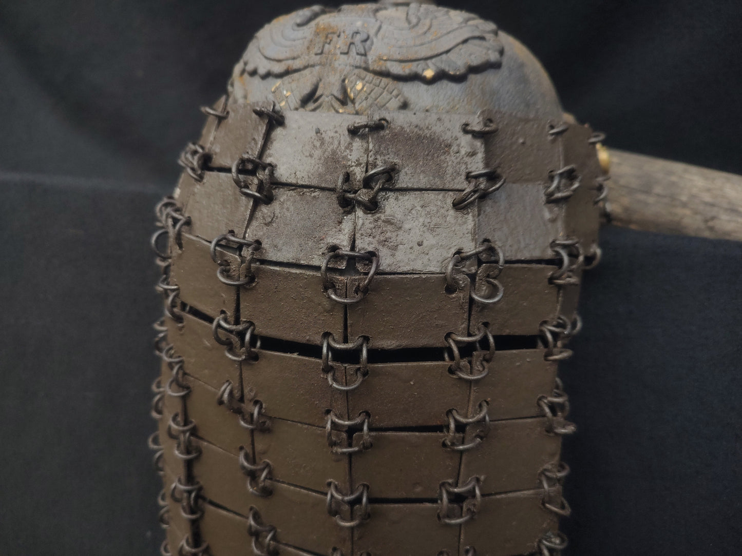 Experimental face covering created for the 1915 model Pickelhaube reaistic repro
