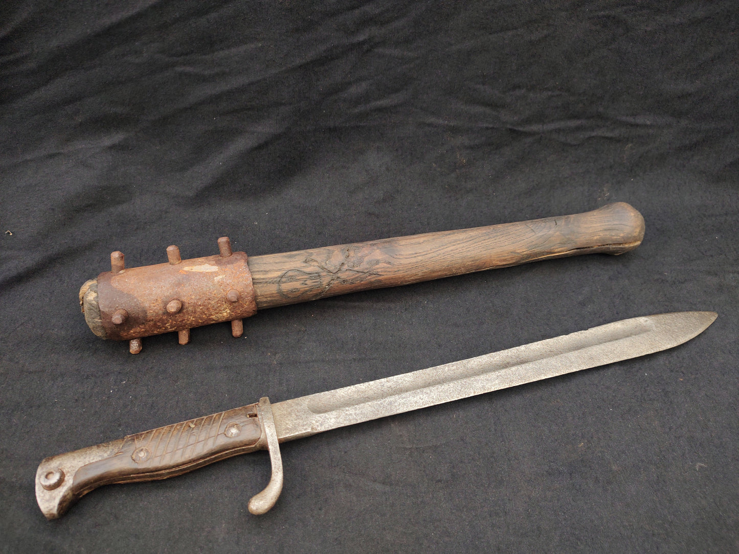 Battle trench club mace trench art one of kind art