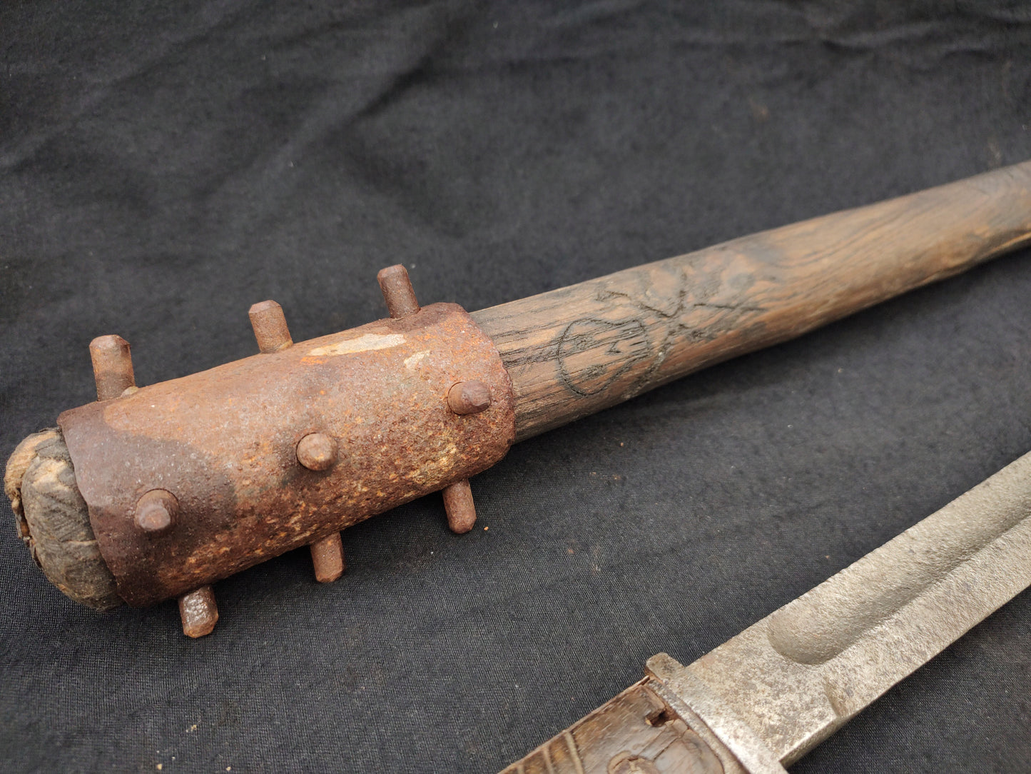 Battle trench club mace trench art one of kind art