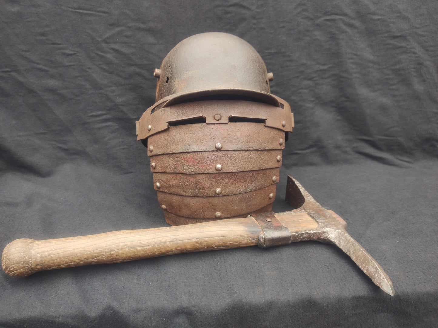 WW1 Face plate armor for M16 M17 German miliary helmets trench art realistic repro