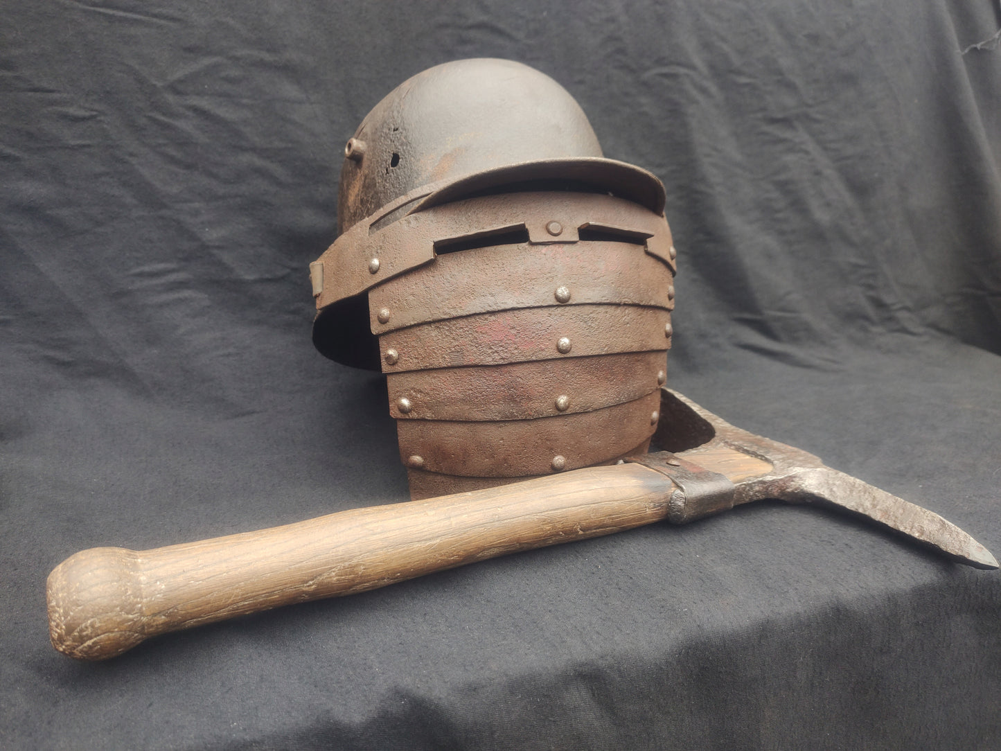 WW1 Face plate armor for M16 M17 German miliary helmets trench art realistic repro