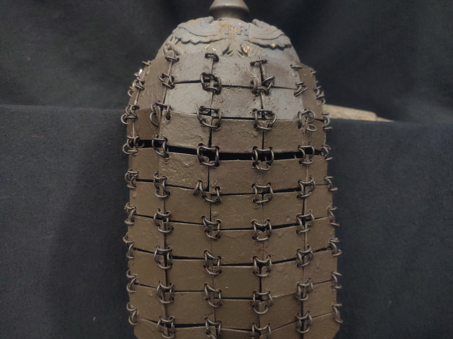 Experimental face covering created for the 1915 model Pickelhaube reaistic repro